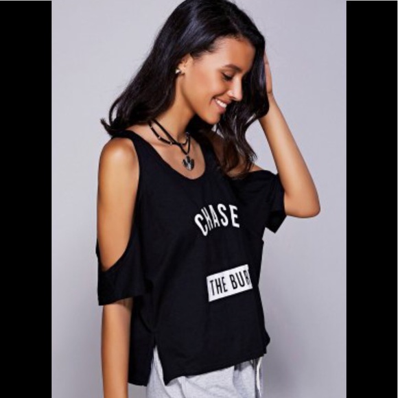 Casual cold shoulder T shirt❤️ - Picture 2 of 3